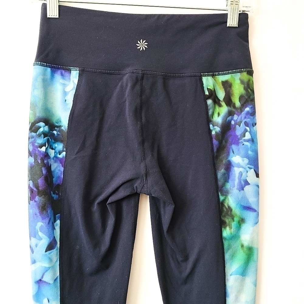 Athleta high rise bloom chaturanga full length legging Size S dark blue floral - Picture 5 of 6